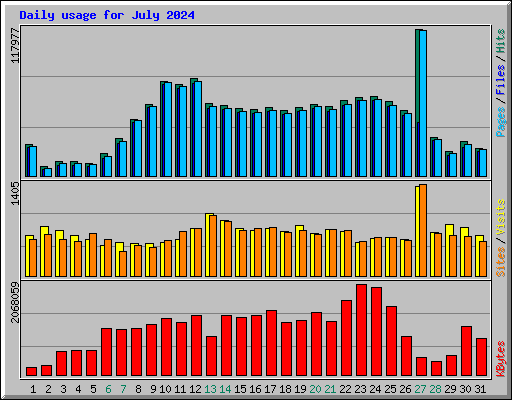 Daily usage for July 2024