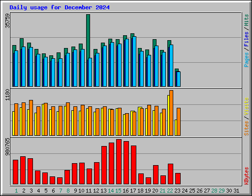 Daily usage for December 2024