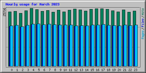 Hourly usage for March 2023